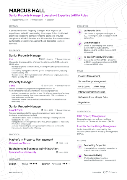 5 Senior Property Manager Resume Examples & Guide for 2024