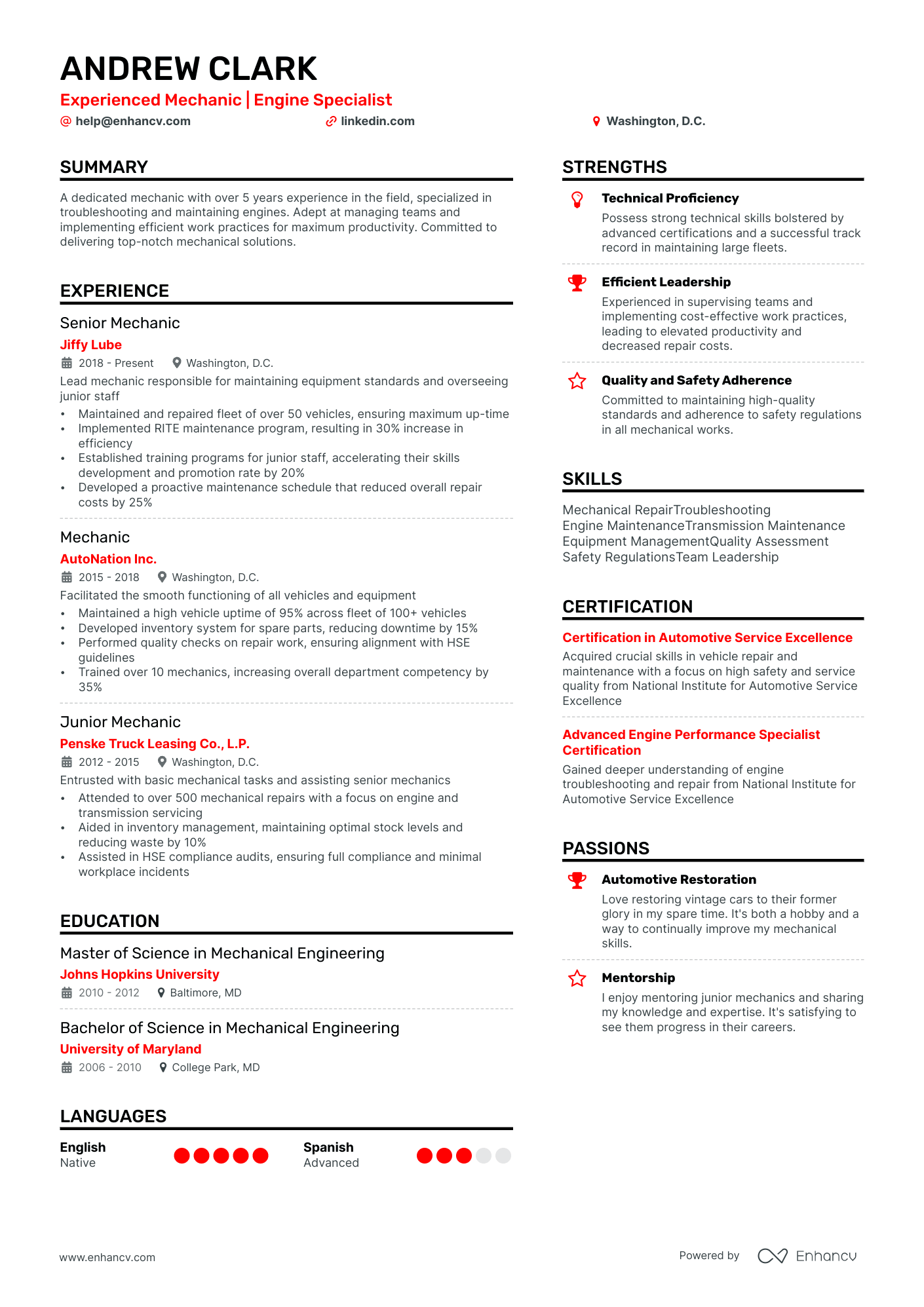 9 Mechanic Resume Examples & Guide for 2024