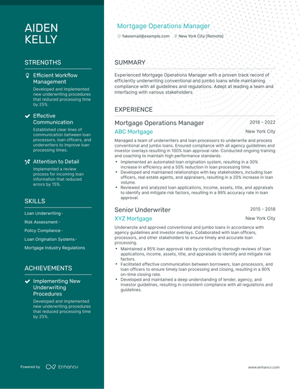 5 Mortgage Operations Manager Resume Examples & Guide for 2024