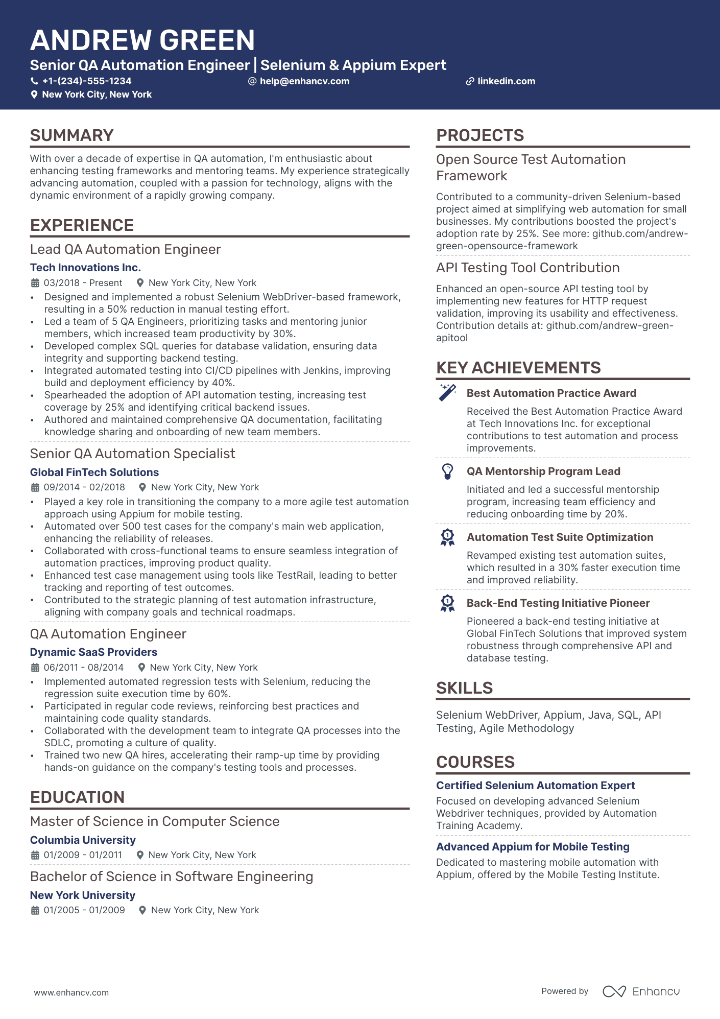 10 QA Automation Resume Examples With 10/10 Score In 2025