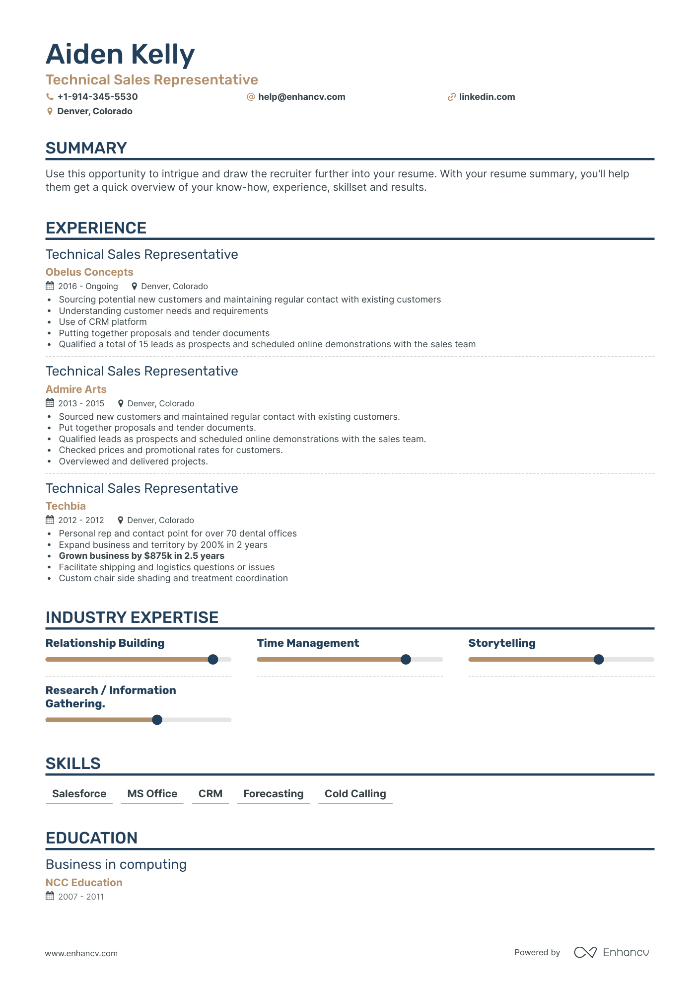 Technical Sales Representative Resume Examples & Guide for 2023 (Layout ...