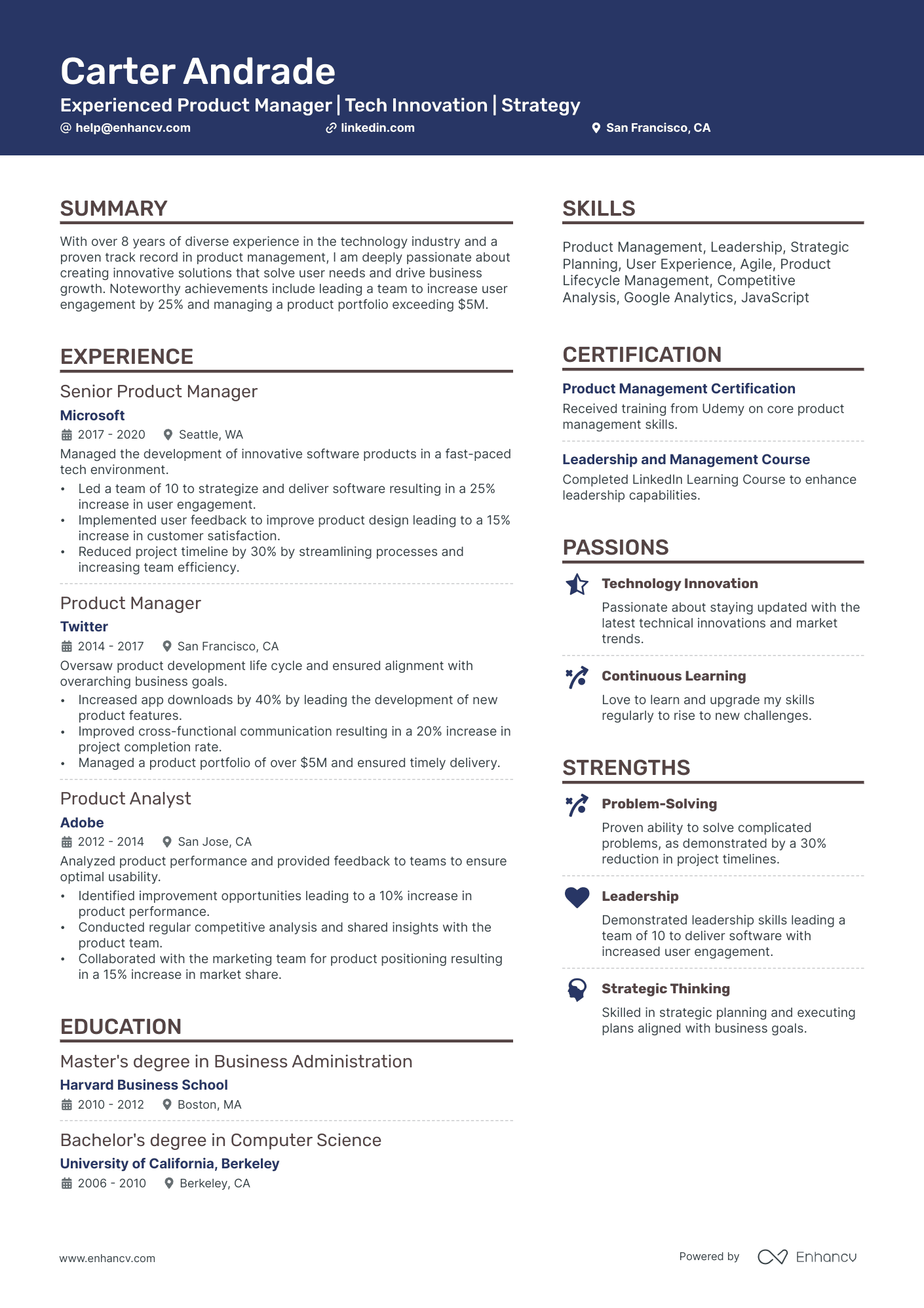 10 Google Product Manager Resume Examples & Guide for 2026