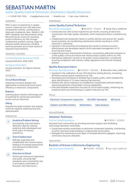 22 Quality Control Resume Examples & Guide for 2026