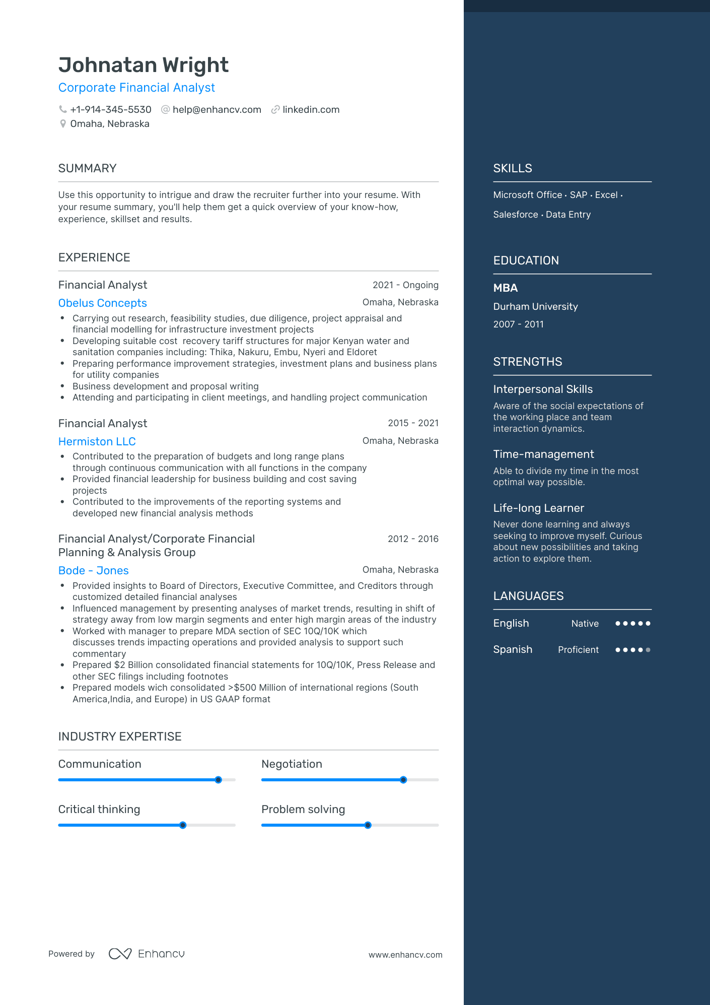 Corporate Financial Analyst Resume Examples & Guide For 2023 (layout 