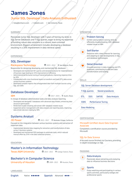 11 SQL Developer Resume Examples & Guide for 2024