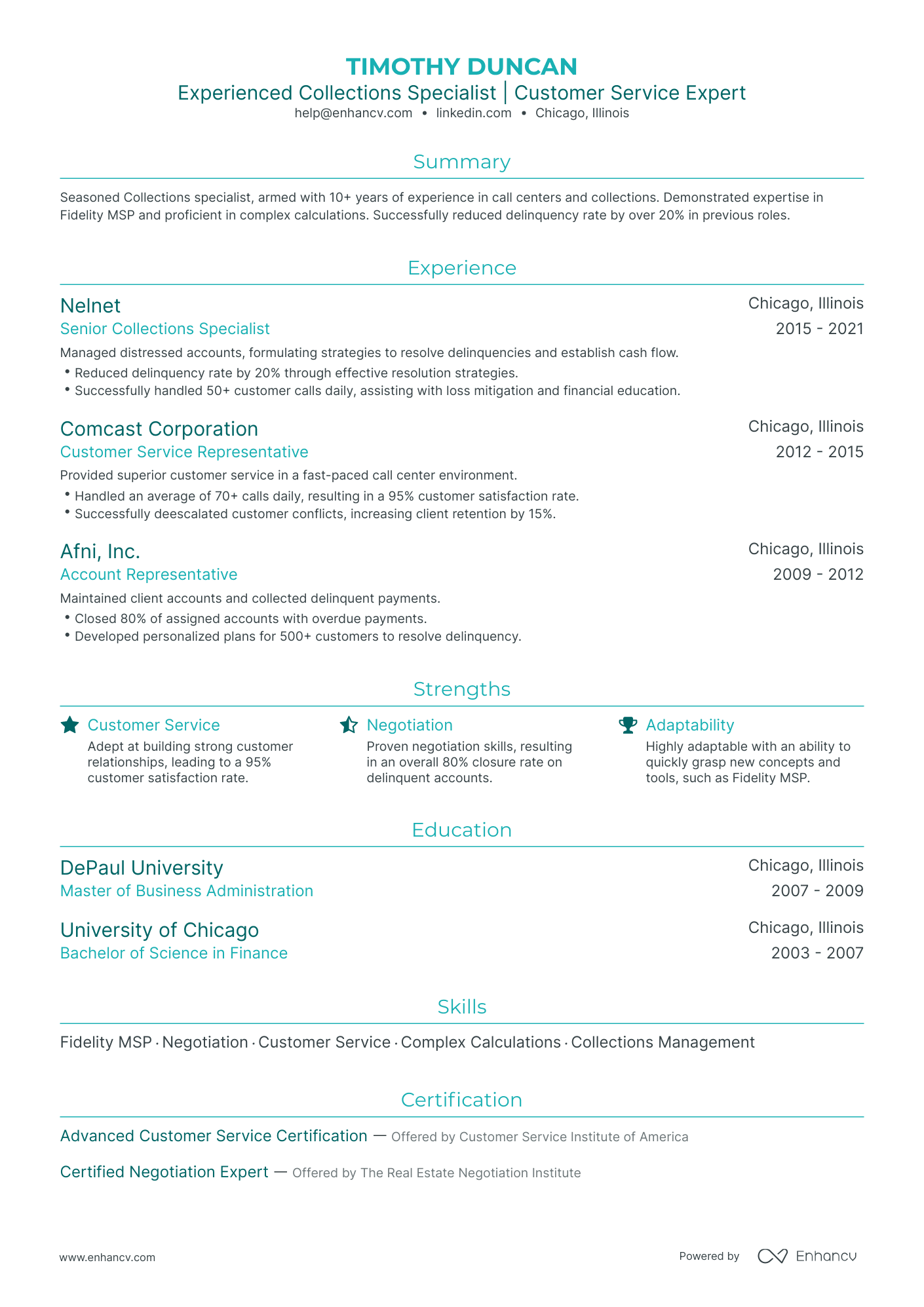 5 Collections Specialist Resume Examples & Guide for 2024