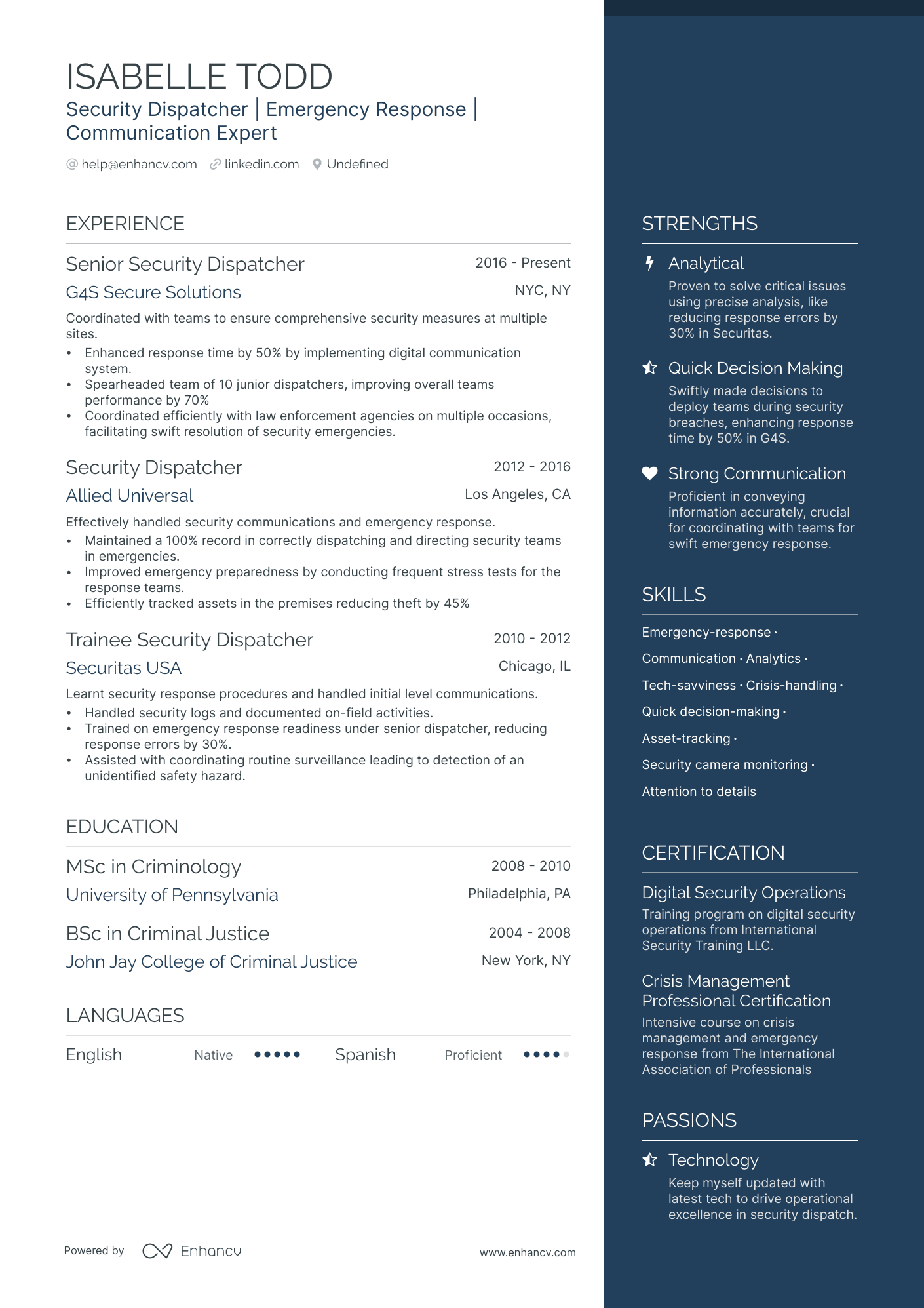 5 Security Dispatcher Resume Examples & Guide for 2024