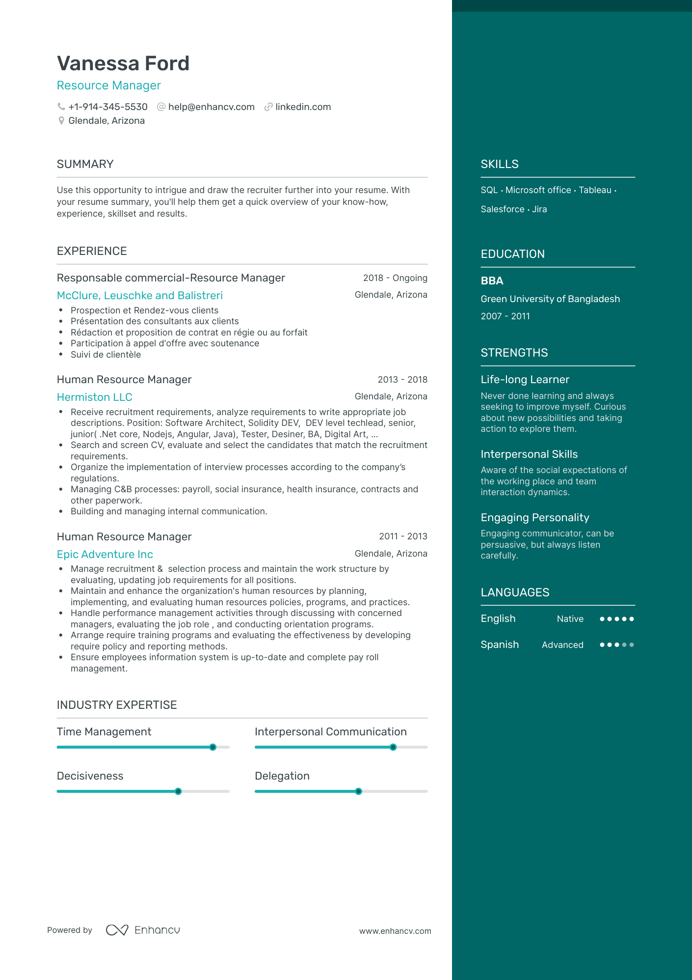 Resource Manager Resume Examples & Guide for 2023 (Layout, Skills ...