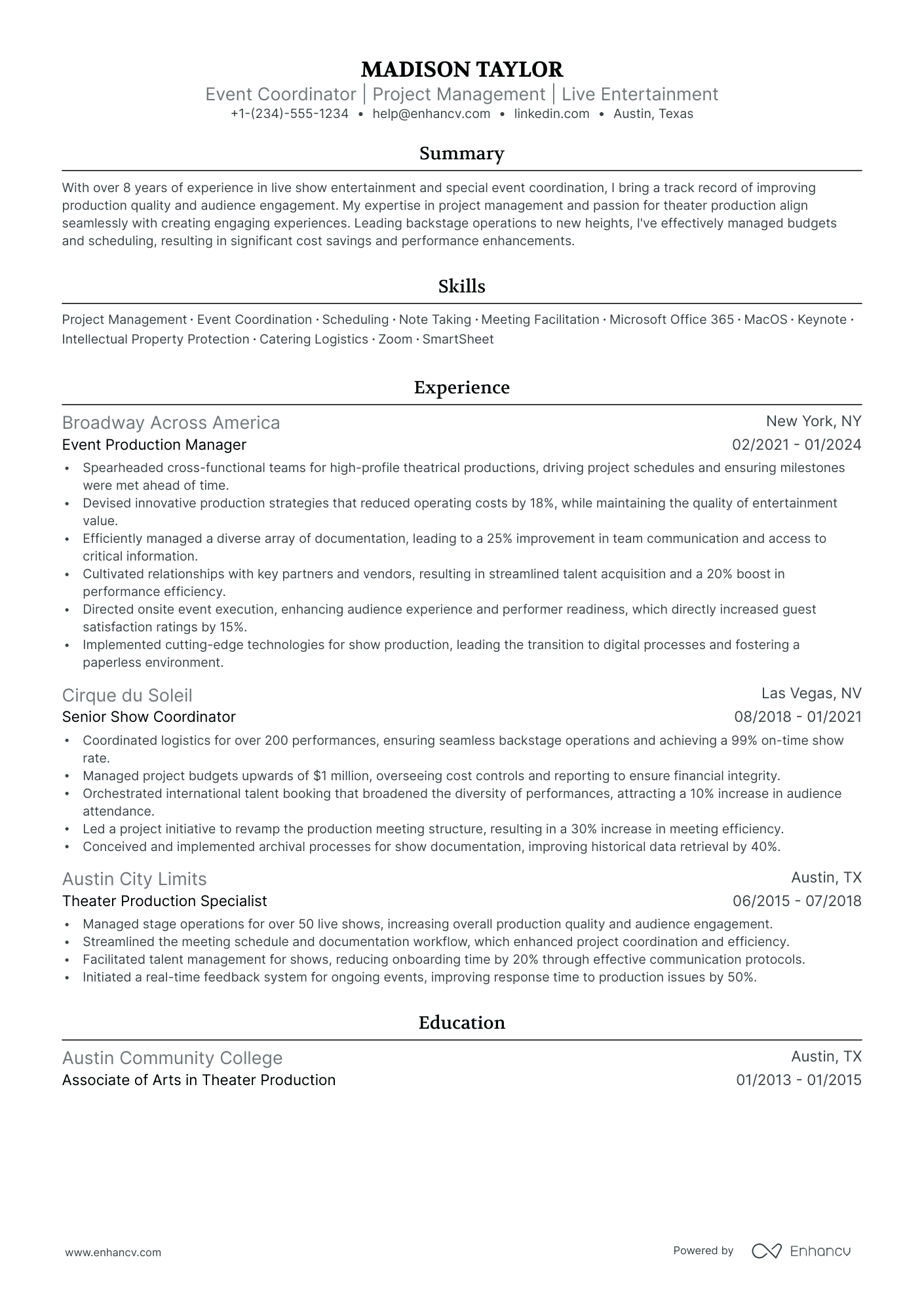 5 Production Assistant Resume Examples & Guide for 2024