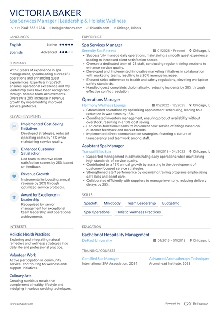 21 Spa Manager Resume Examples That Got Jobs for 2025