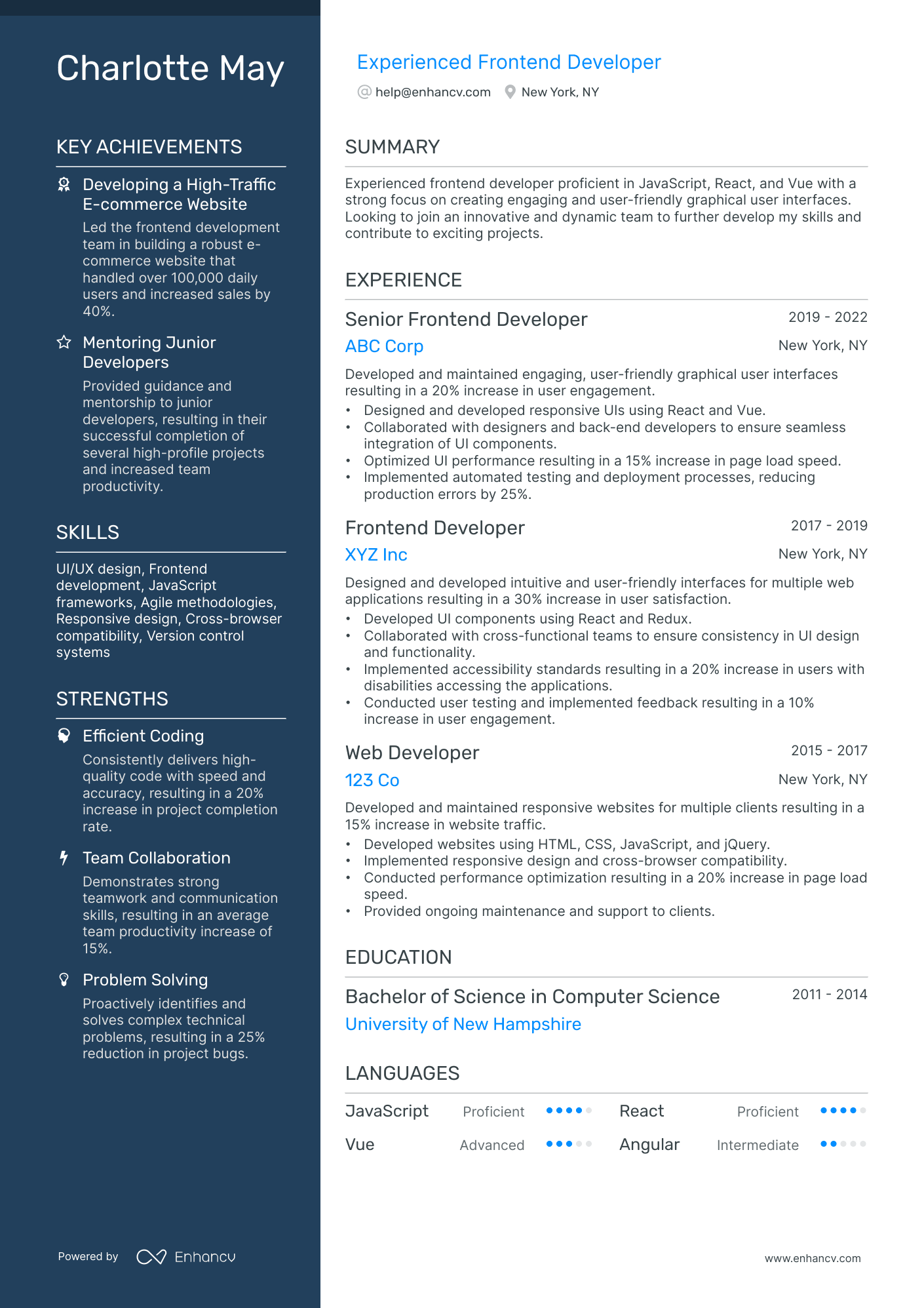 10 Javascript Developer Resume Examples & Guide for 2025