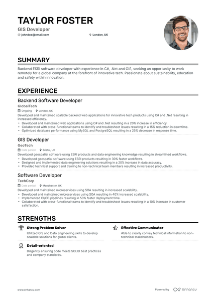 5 GIS Developer Resume Examples & Guide for 2024