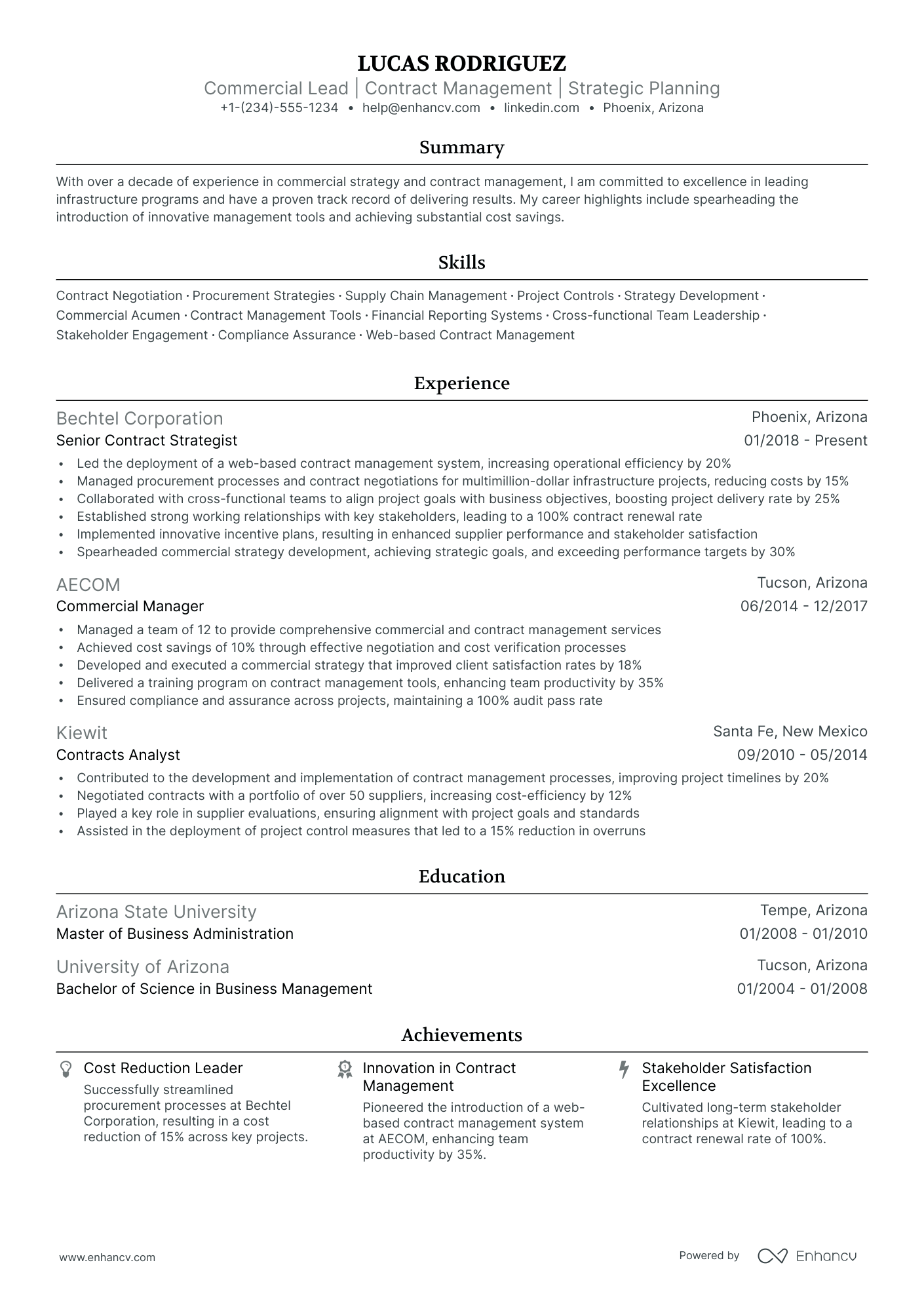 5 Commercial Manager Resume Examples & Guide for 2024