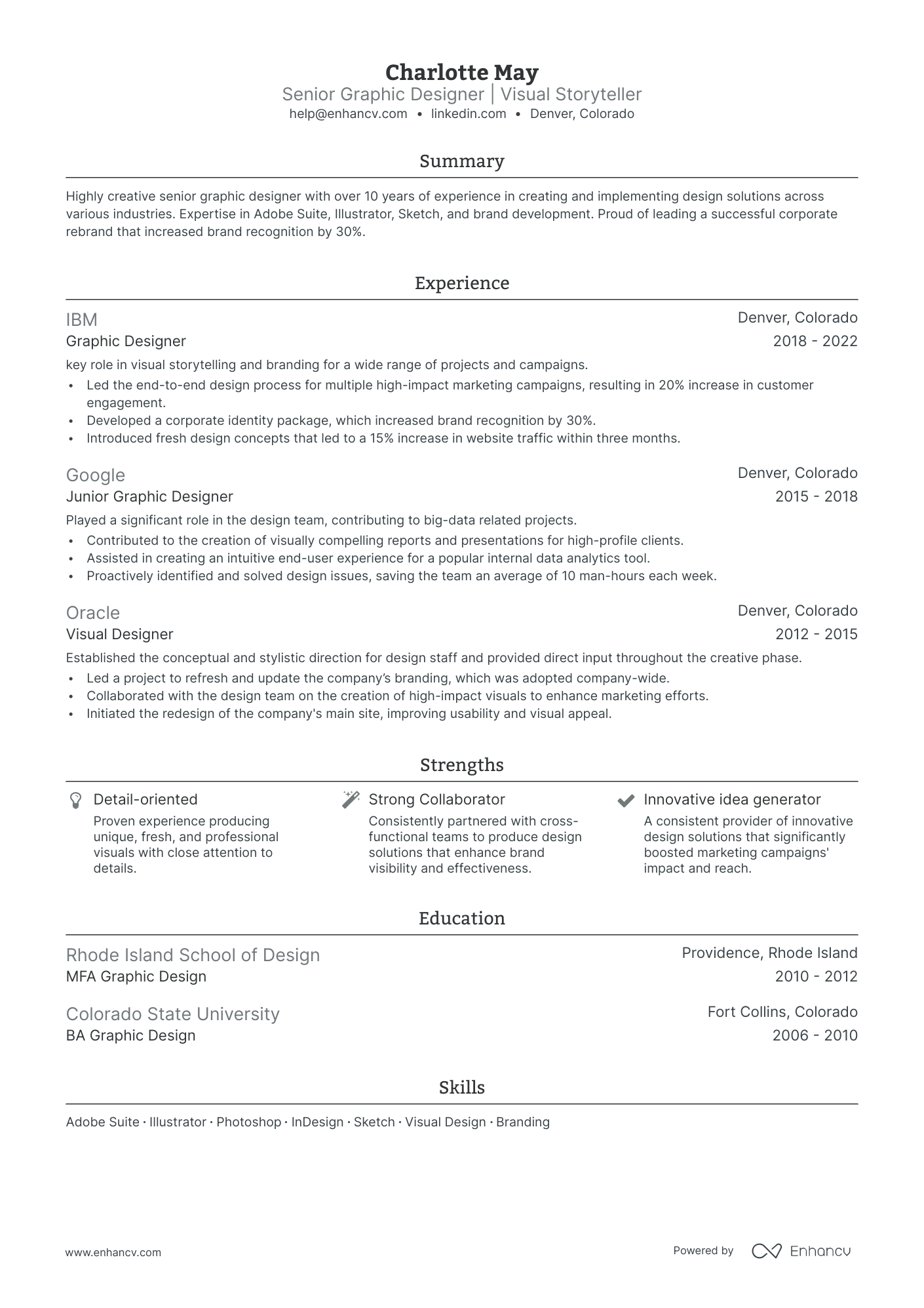 5 Senior Graphic Designer Resume Examples & Guide for 2024