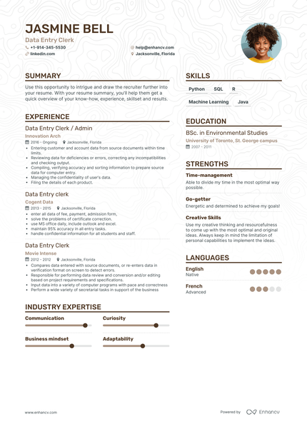 Data Entry Clerk Resume Examples & Guide for 2023 (Layout, Skills ...