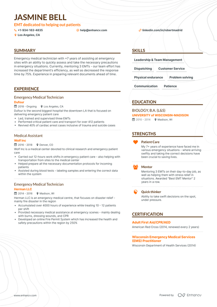 5 EMT Resume Examples & Guide for 2023