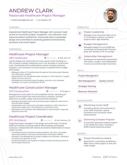 5 Healthcare Project Manager Resume Examples & Guide for 2024