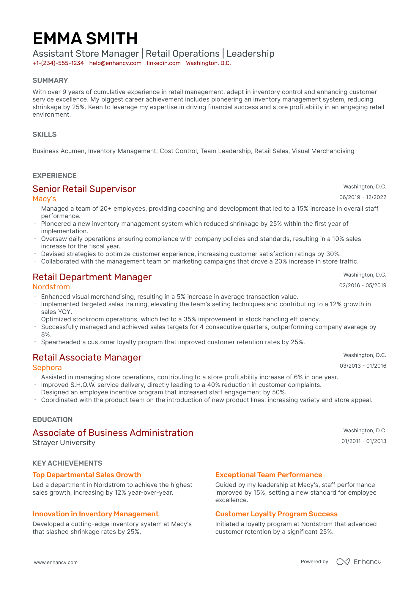 10 Retail Assistant Store Manager Resume Examples & Guide for 2026