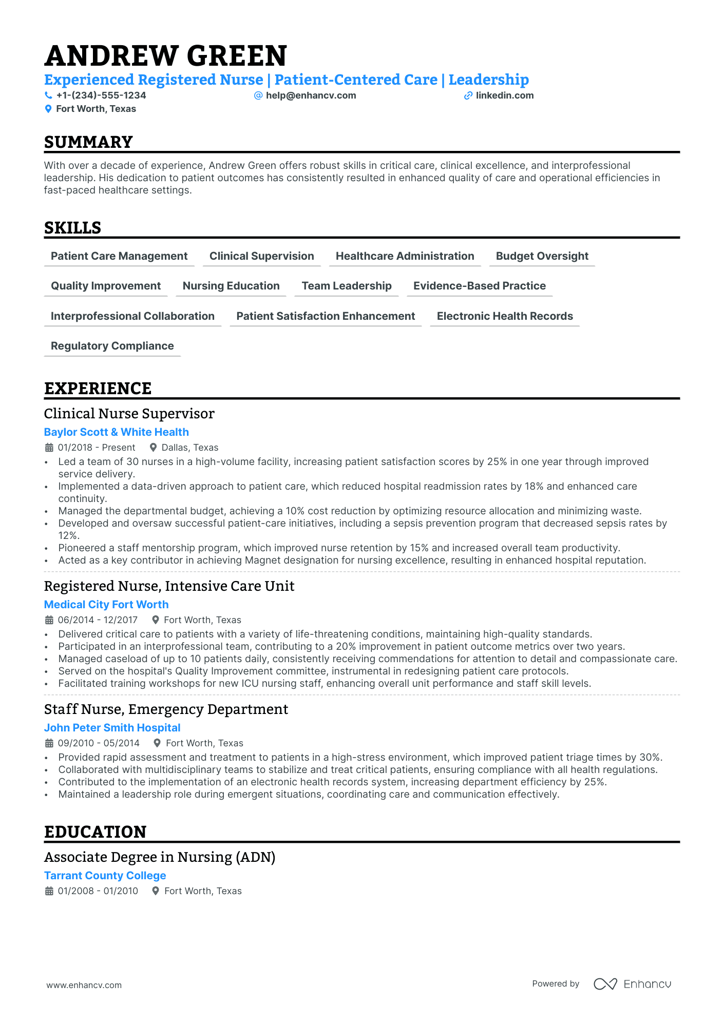 5 Ob Nurse Resume Examples & Guide for 2024