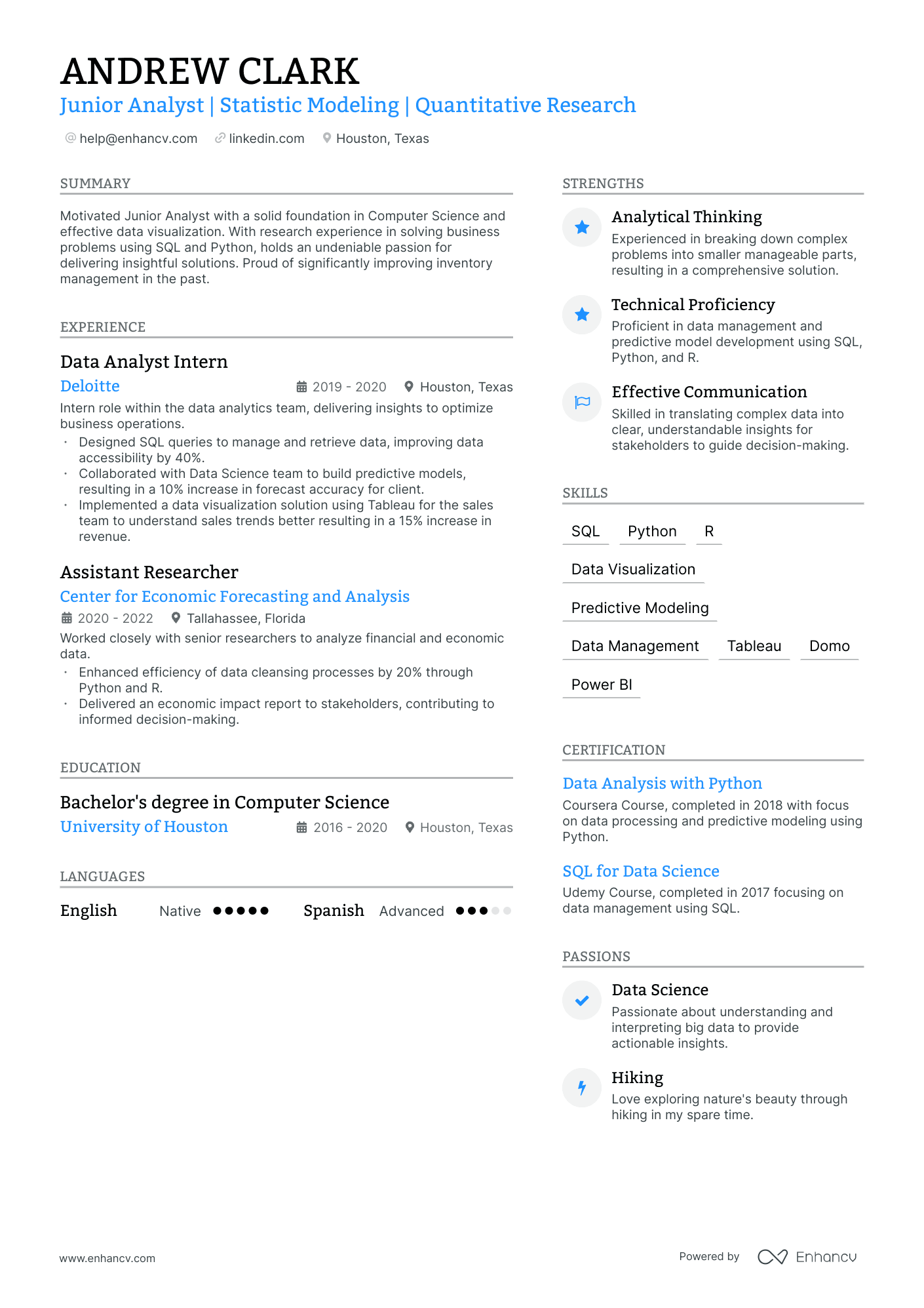 5 Junior Data Analyst Resume Examples & Guide for 2024