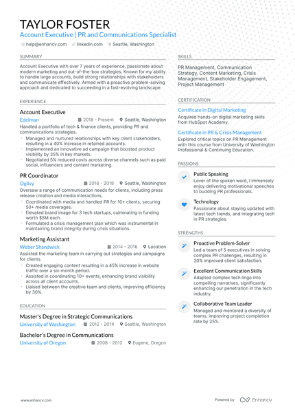 10 Senior Account Executive Resume Examples & Guide for 2026