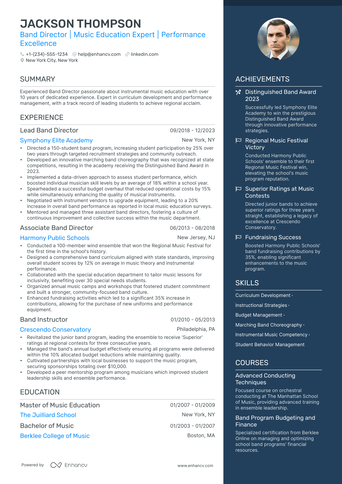 5 Band Director Resume Examples & Guide for 2024