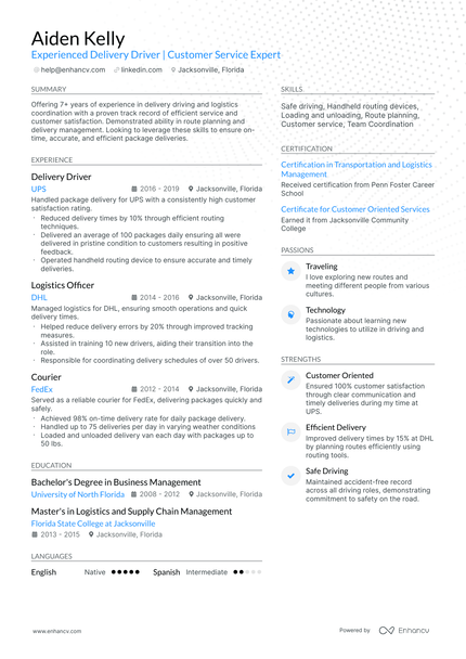 10 Amazon Delivery Driver Resume Examples & Guide for 2026