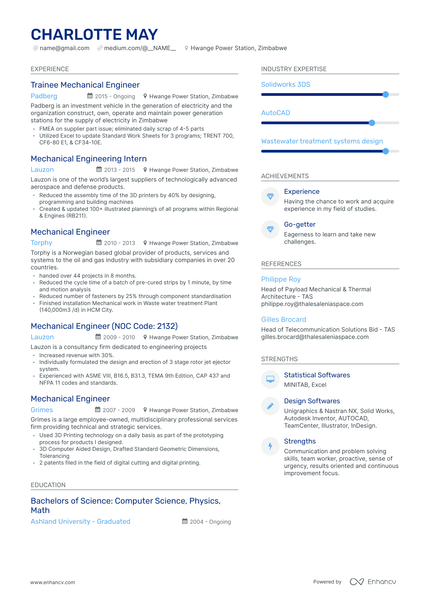 DOWNLOAD: Mechanical Design Engineer Resume Example for 2023 | Enhancv ...