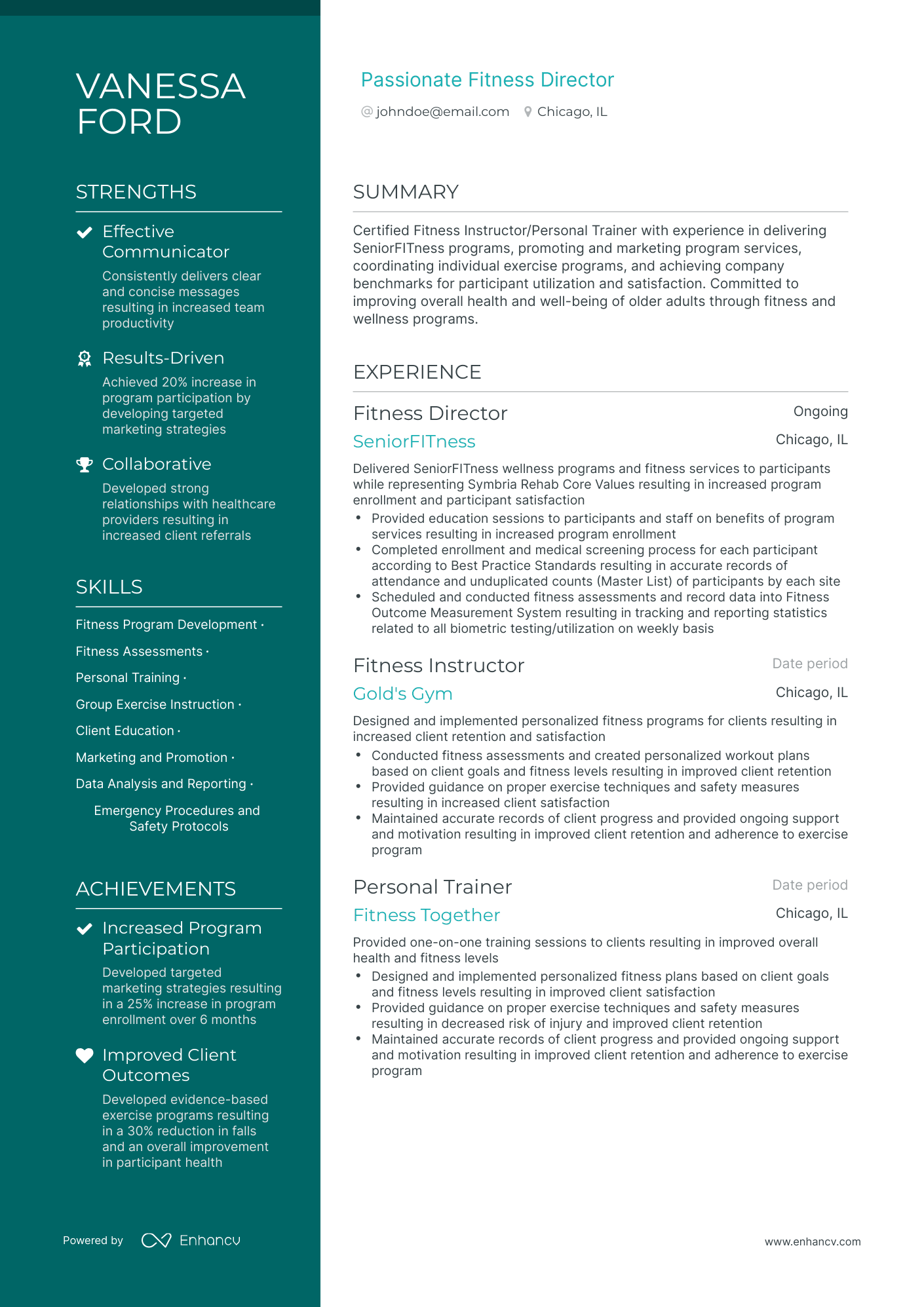 5 Fitness Director Resume Examples & Guide for 2023