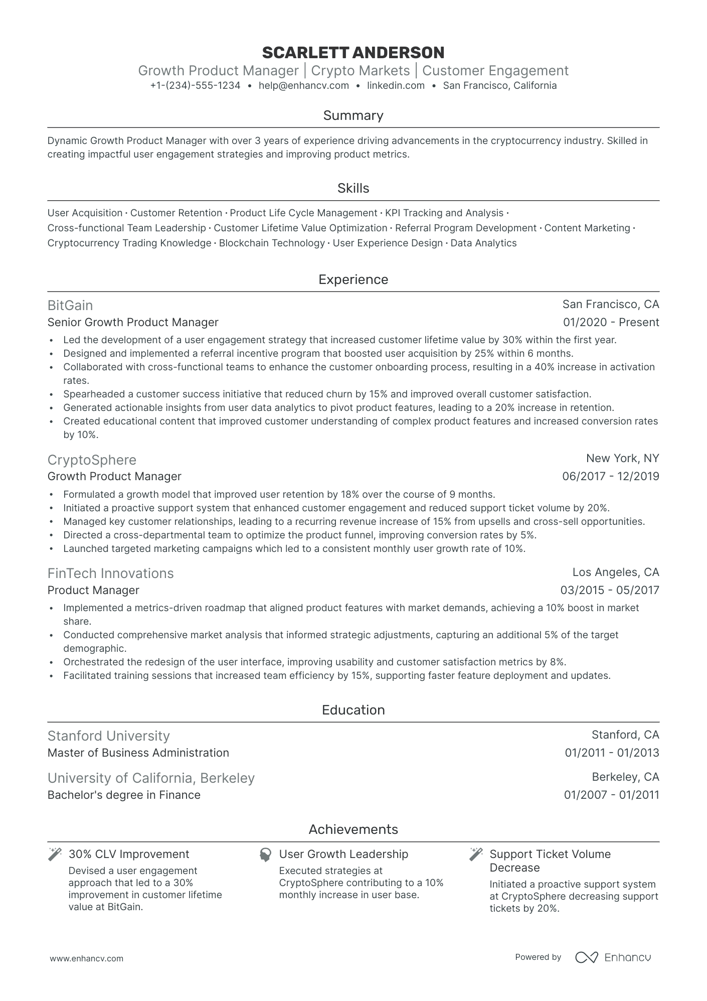 5 Growth Product Manager Resume Examples & Guide for 2024