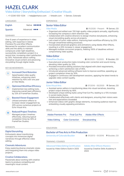 26 Editor Resume Examples & Guide for 2026