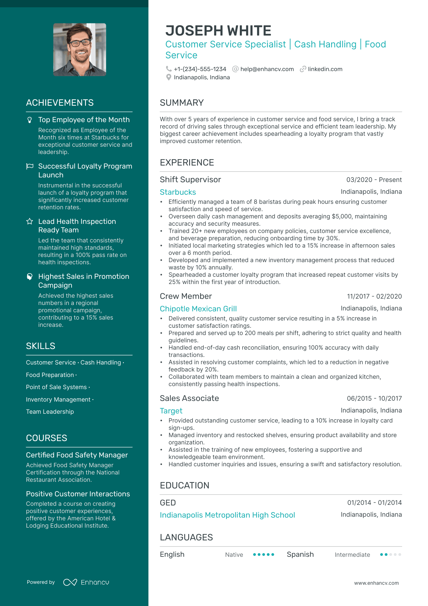 5 Ice Cream Server Resume Examples & Guide for 2024