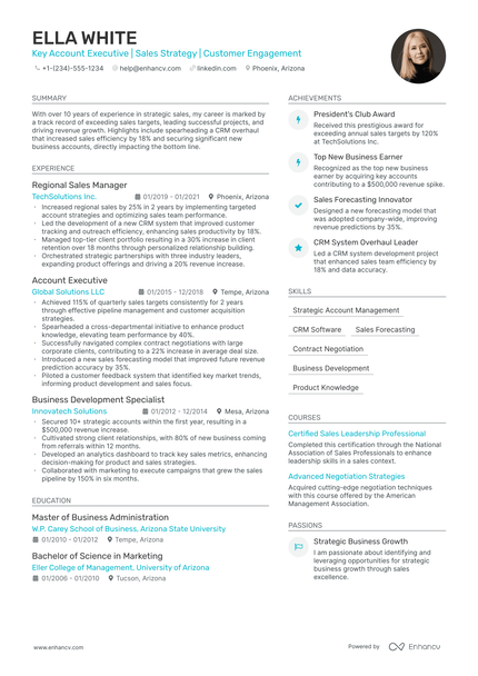 5 Sales Account Manager Resume Examples & Guide for 2024