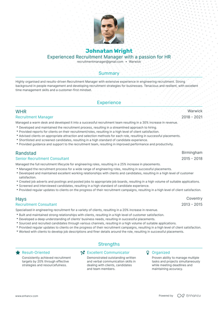 5 Recruitment Manager Resume Examples & Guide for 2023