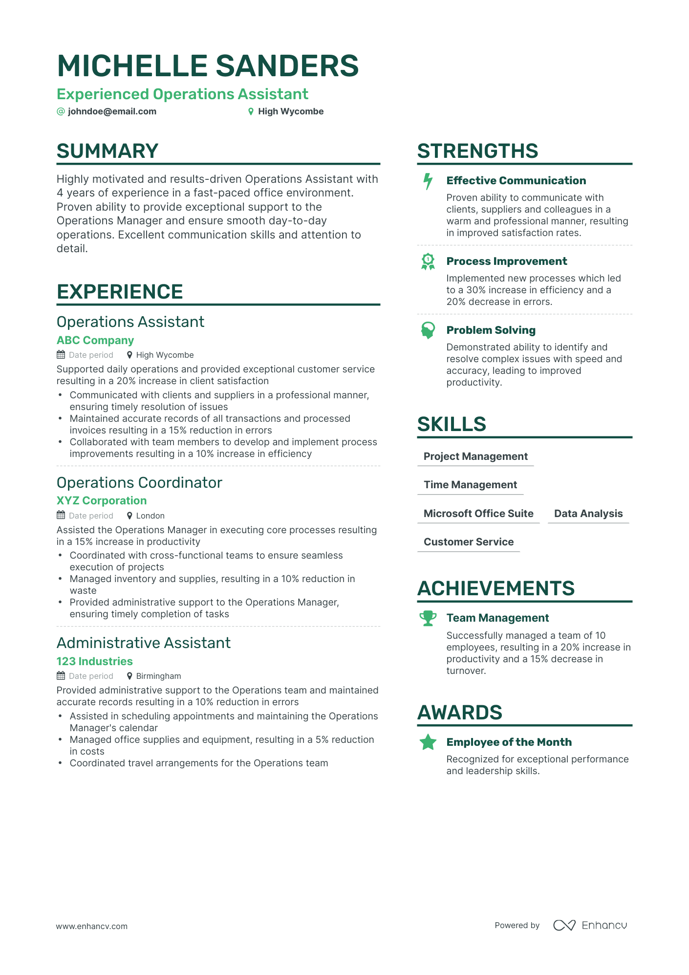 5 Assistant Operations Manager Resume Examples & Guide for 2023