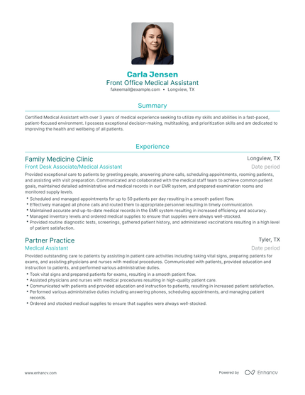 5 Front Office Medical Assistant - AHR0cHM6Ly9jZG4uZW5oYW5jdi5jb20vcHJlZGVmaW5lZC1leGFtcGxlcy9PemxRVnRHREFBRkZQaWFndnRlMklWWnROb05SRUp0OHUwVXhPNDVhL2ltYWdlLnBuZw~~. 