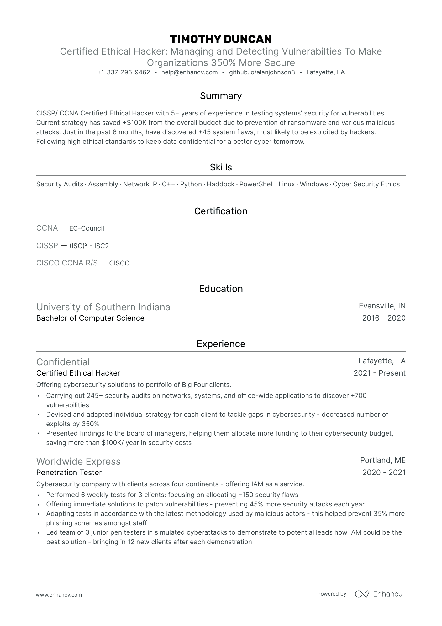 5 Ethical Hacker Resume Examples & Guide for 2024