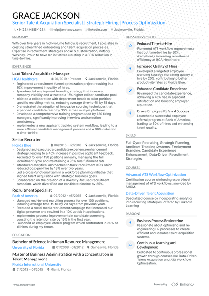 10 Recruitment Manager Resume Examples & Guide For 2025