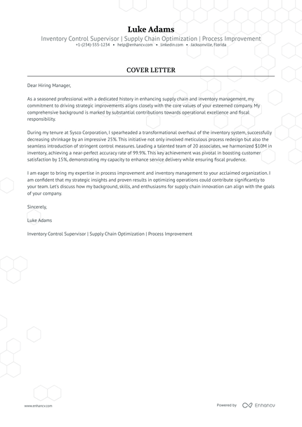 6 Professional Inventory Cover Letter Examples and Template for 2025 ...