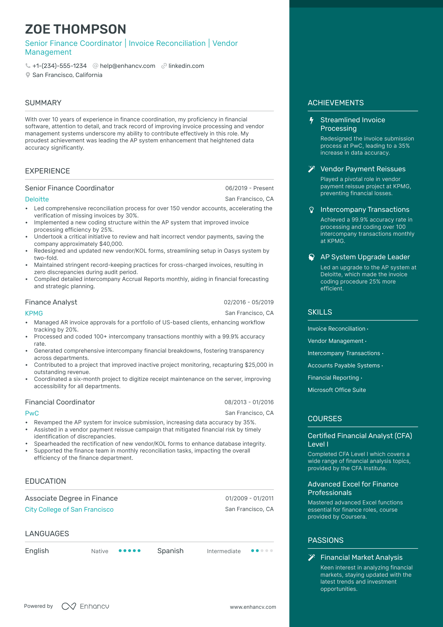 5 Finance Coordinator Resume Examples & Guide For 2024