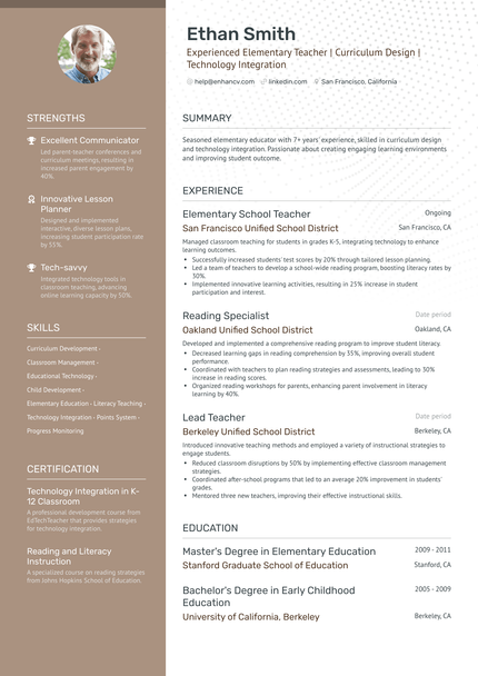 9 Elementary Teacher Resume Examples & Guide for 2024