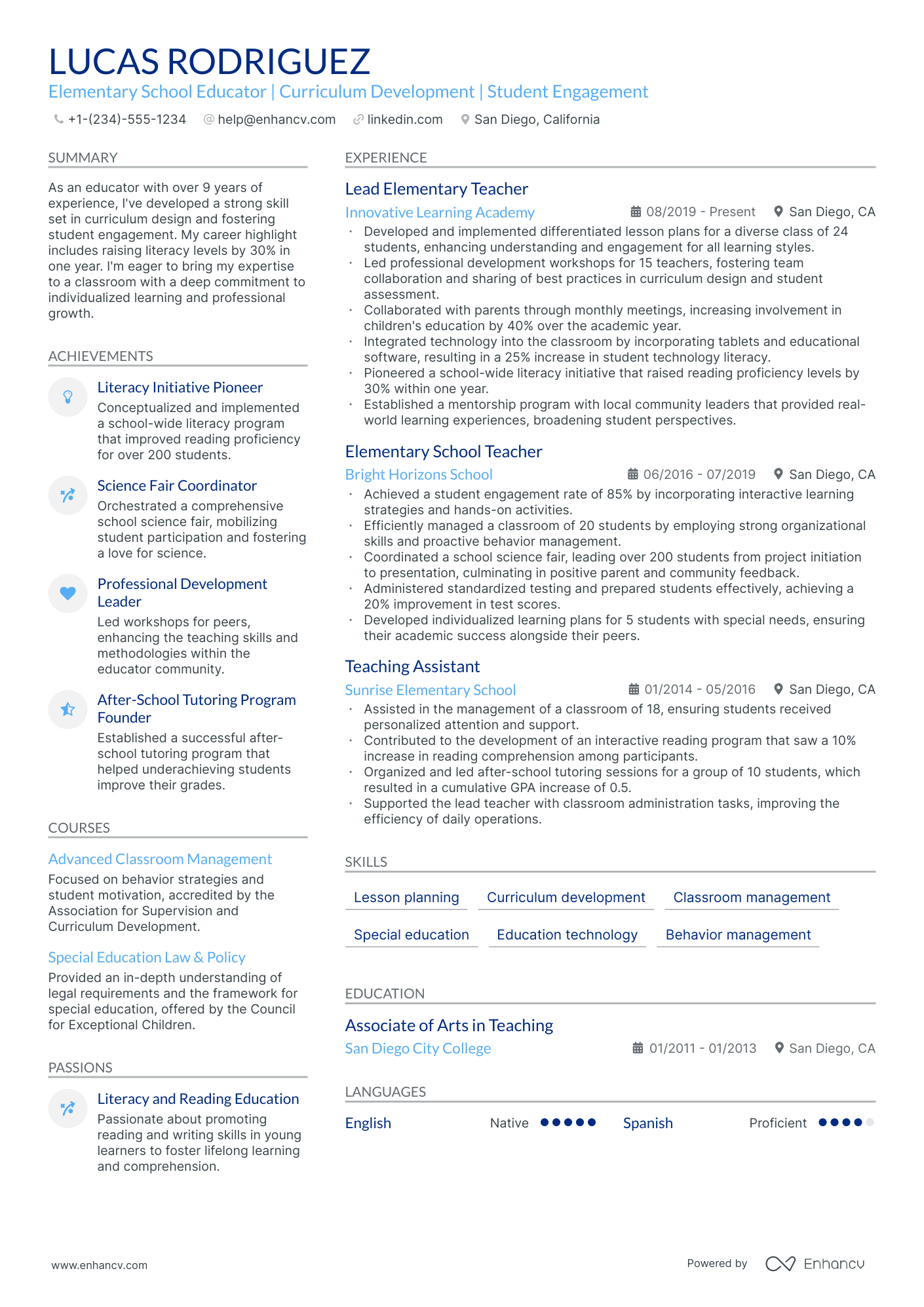 5 First Grade Teacher Resume Examples & Guide for 2024