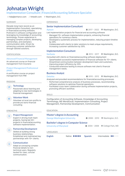 10 Implementation Consultant Resume Examples & Guide for 2026