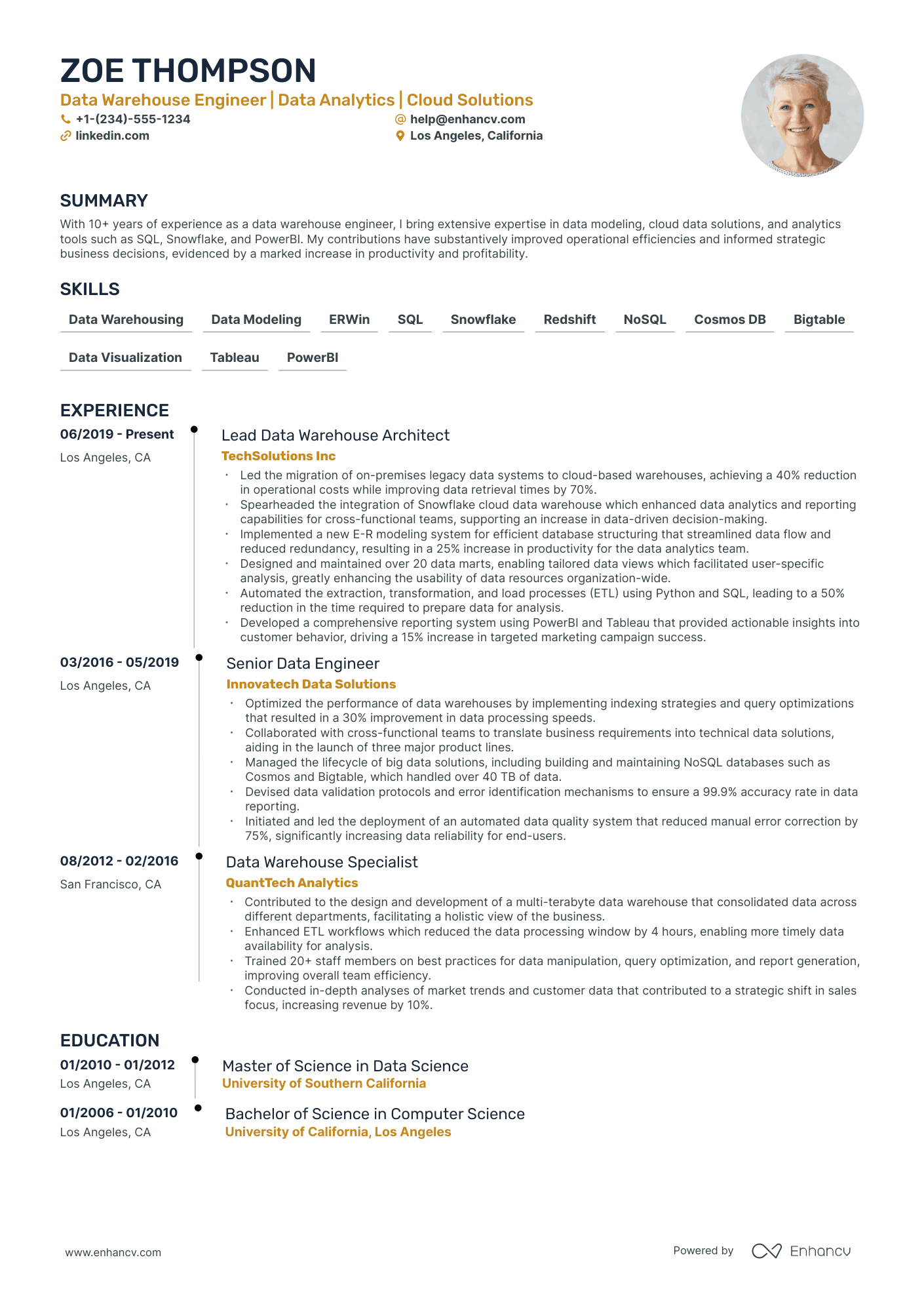 5 Data Warehouse Engineer Resume Examples & Guide for 2024