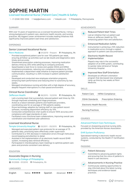 5 LVN Resume Examples & Guide for 2024