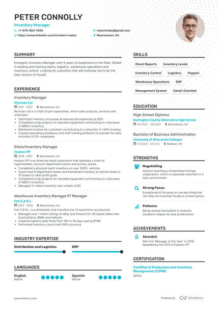 5 Inventory Manager Resume Examples & Guide for 2023