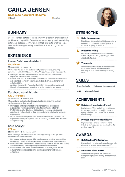 13 Database Engineer Resume Examples & Guide for 2024