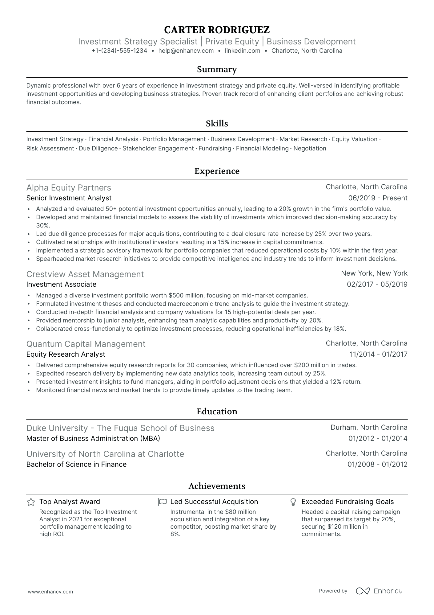 5 Private Equity Resume Examples & Guide for 2024