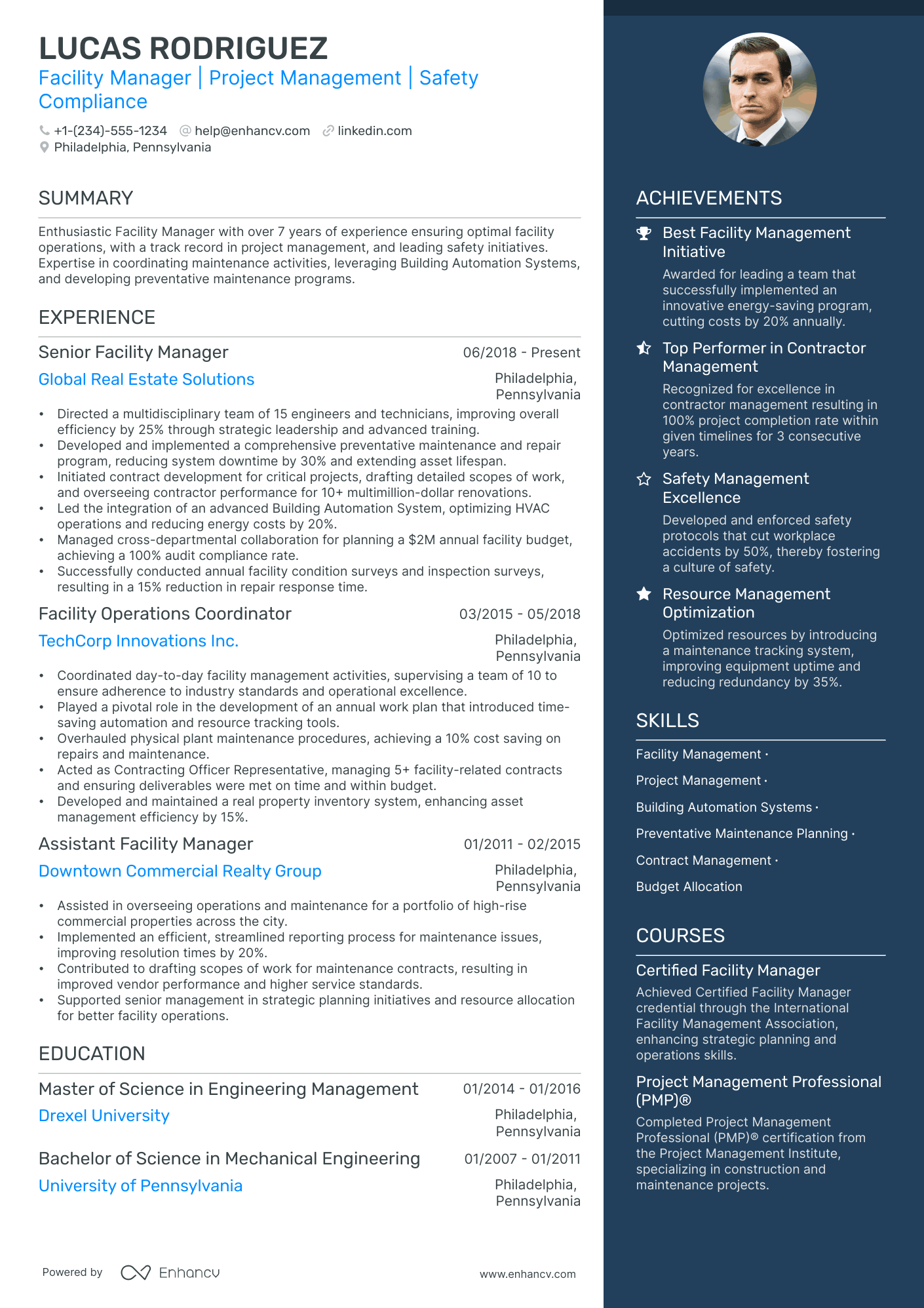 5 Facility Manager Resume Examples & Guide for 2024