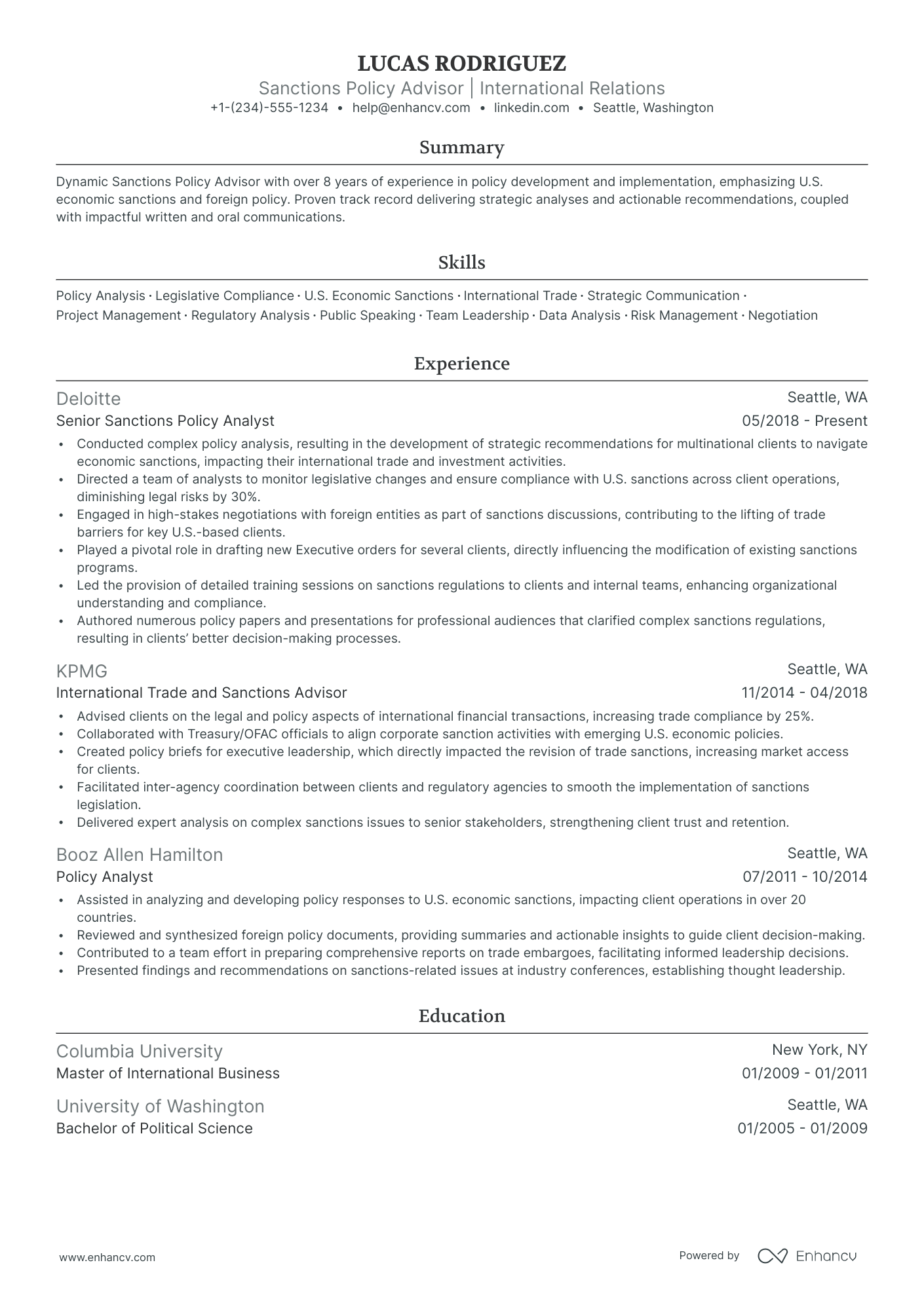 5 Policy Analyst Resume Examples & Guide for 2024